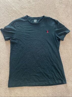 Polo by Ralph Lauren Black Crew Neck Tee with Red Pony Logo